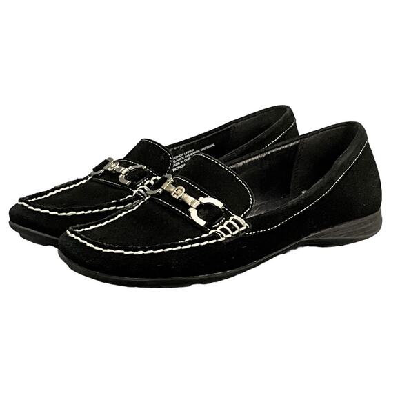 Etienne Aigner Black Suede Comfort Slip On Casual Driving Loafer Women 6.5 - Picture 1 of 9